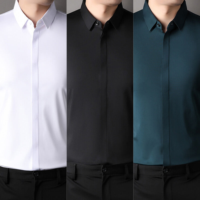 🎉2025 Neuheiten-Schnäppchenangebot✨Knitterfreies Button-Down-Hemd für Herren