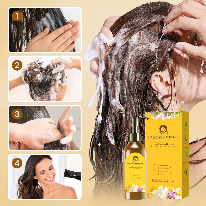 ❤️ 🔥 Zeitlich begrenzter Rabatt, 2 Flaschen zu einem günstigeren Preis! ✨ Lang anhaltende natürliche Haarfarbe Shampoo