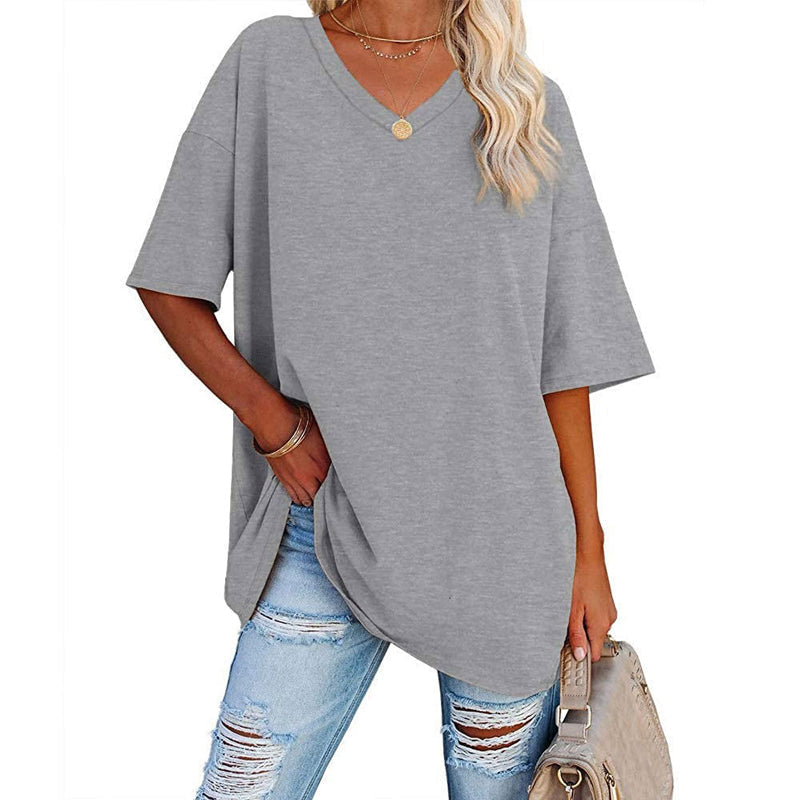 🌷Sommer-Schnäppchen 2025💜Damen-T-Shirt mit V-Ausschnitt