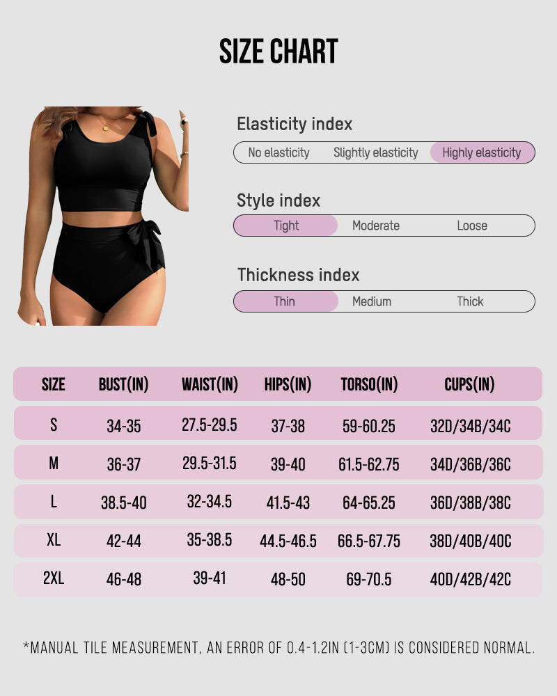 ✨Hot Sale 50% Off 🎀Double Tie High Waist Tummy Control Bikini Set💖