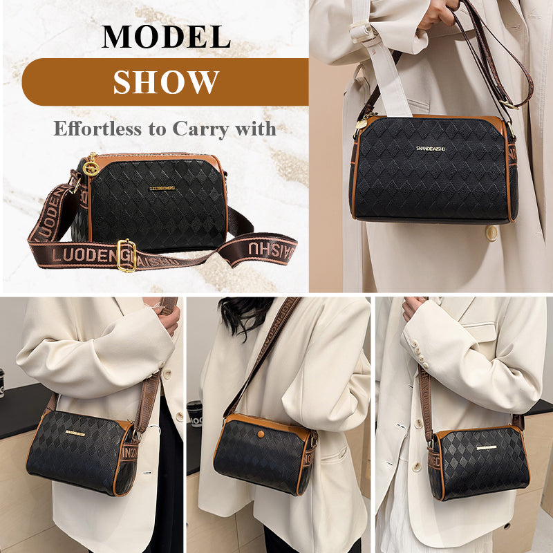 Mode Diamant-Muster große Kapazität 3-Layer Crossbody Bag