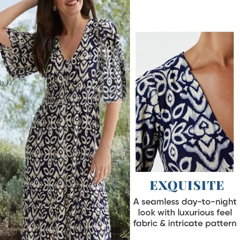 🎁Letzter Tag Hot Sale 50% Rabatt💃Bohemian Vintage V-Ausschnitt Floral Lässige Lange Kleider