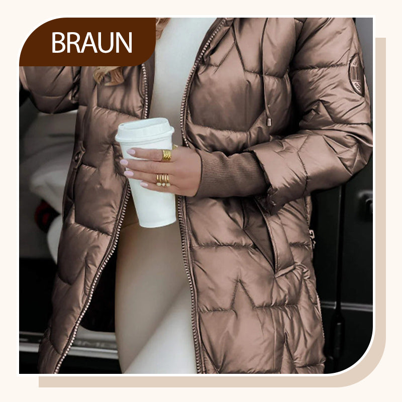 🎁 Winter Sale - Begrenzte Zeit 50% OFF🎁 Baumwolle Warmer Mid-Length Damen Wintermantel mit Kapuze Style