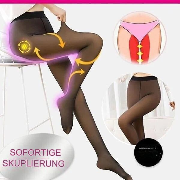 🔥Fake Translucent Warm Plush gefütterte elastische Strumpfhosen✨KOSTENLOSER VERSAND