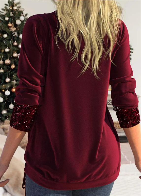 Im Winter für begrenzte Zeit zum halben Preis 🔥 Zweiteiliges, locker sitzendes, getäfeltes Pailletten-Top 🥰