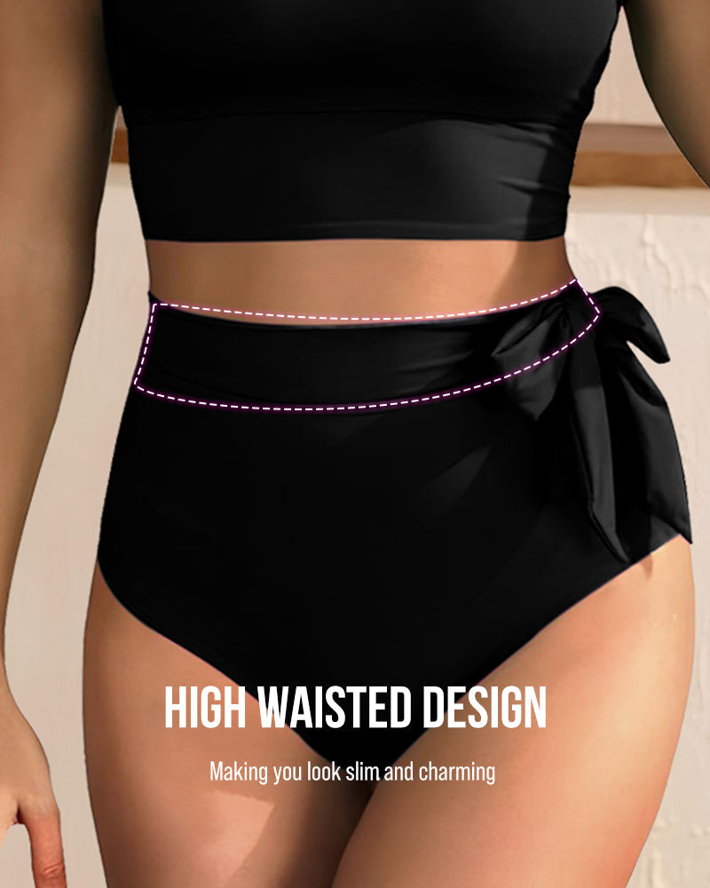 ✨Hot Sale 50% Off 🎀Double Tie High Waist Tummy Control Bikini Set💖