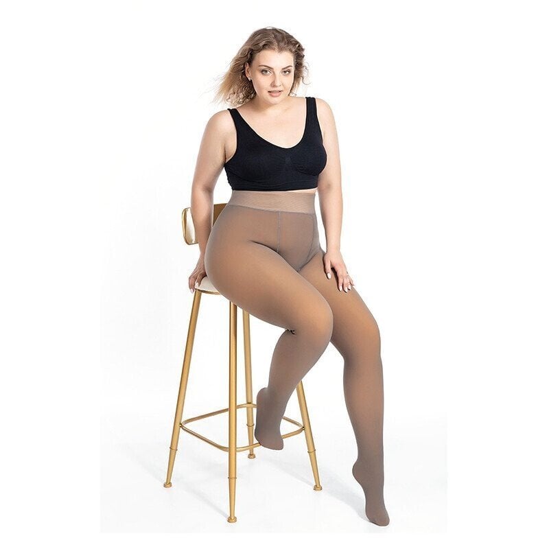 🔥Fake Translucent Warm Plush gefütterte elastische Strumpfhosen✨KOSTENLOSER VERSAND
