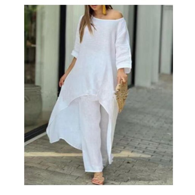 💥💕Spezielles Anti-Saison-Angebot! 💥💕Damen Fest Farbe Leinen Mode Casual Anzug💃