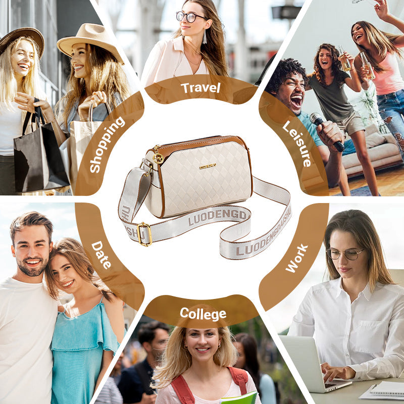 Mode Diamant-Muster große Kapazität 3-Layer Crossbody Bag