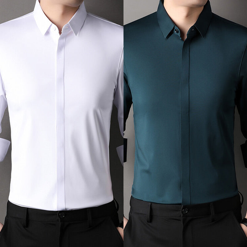 🎉2025 Neuheiten-Schnäppchenangebot✨Knitterfreies Button-Down-Hemd für Herren