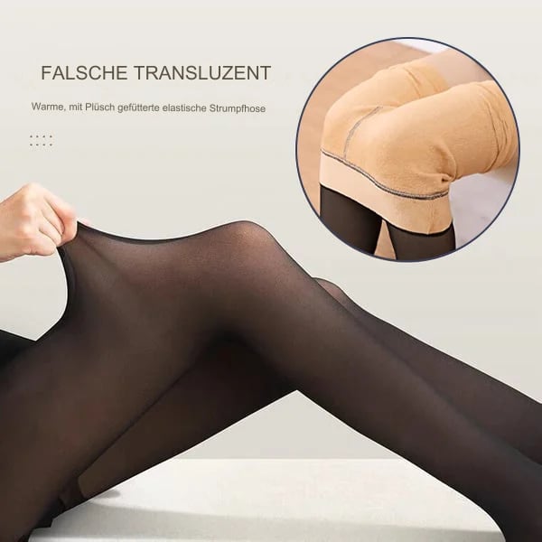 🔥Fake Translucent Warm Plush gefütterte elastische Strumpfhosen✨KOSTENLOSER VERSAND