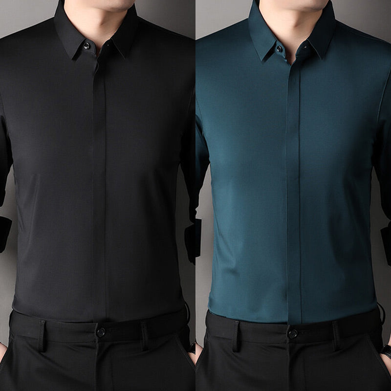 🎉2025 Neuheiten-Schnäppchenangebot✨Knitterfreies Button-Down-Hemd für Herren