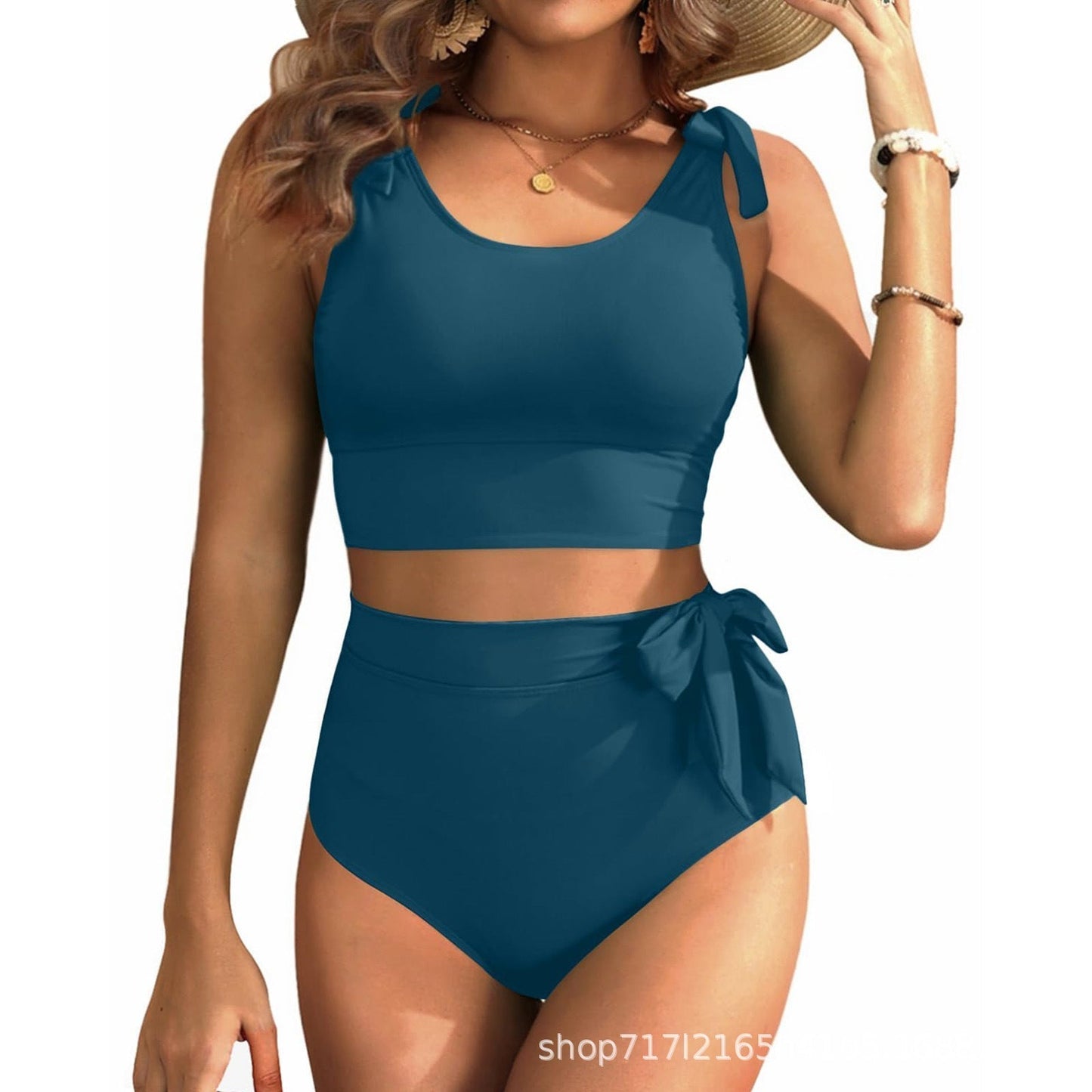 ✨Hot Sale 50% Off 🎀Double Tie High Waist Tummy Control Bikini Set💖
