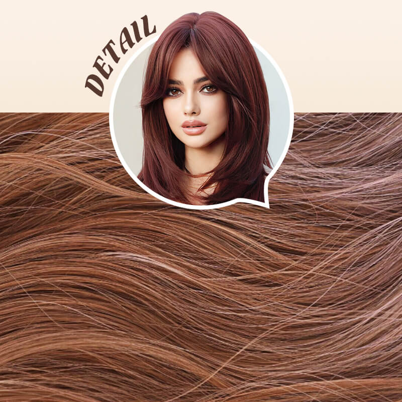 💕Layered Pony lange Perücke💥
