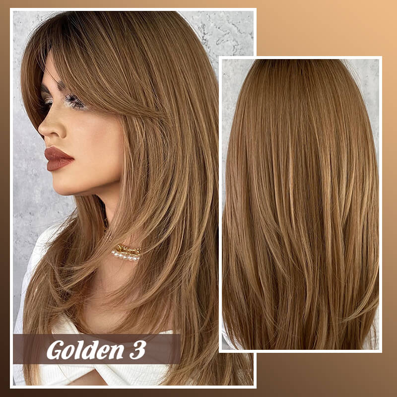💕Layered Pony lange Perücke💥