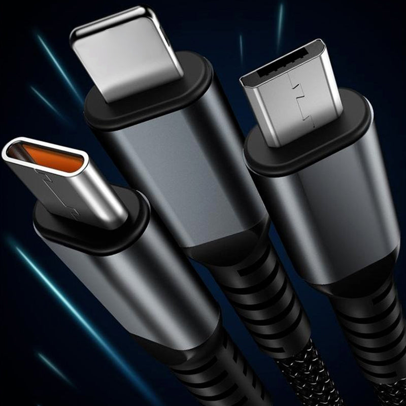 2 kaufen, 10% Rabattđ„3-in-1 100W Transparentes Schnellladekabel
