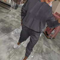 🥰50% Rabatt 2-teiliges Set aus Oberteilen und Hosen mit Kapuze und Kordelzug für Damen