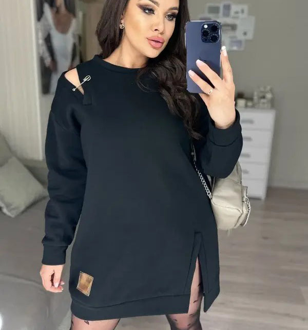 🍁🍁Schickes Cutout-Sweatshirtkleid für Damen😘