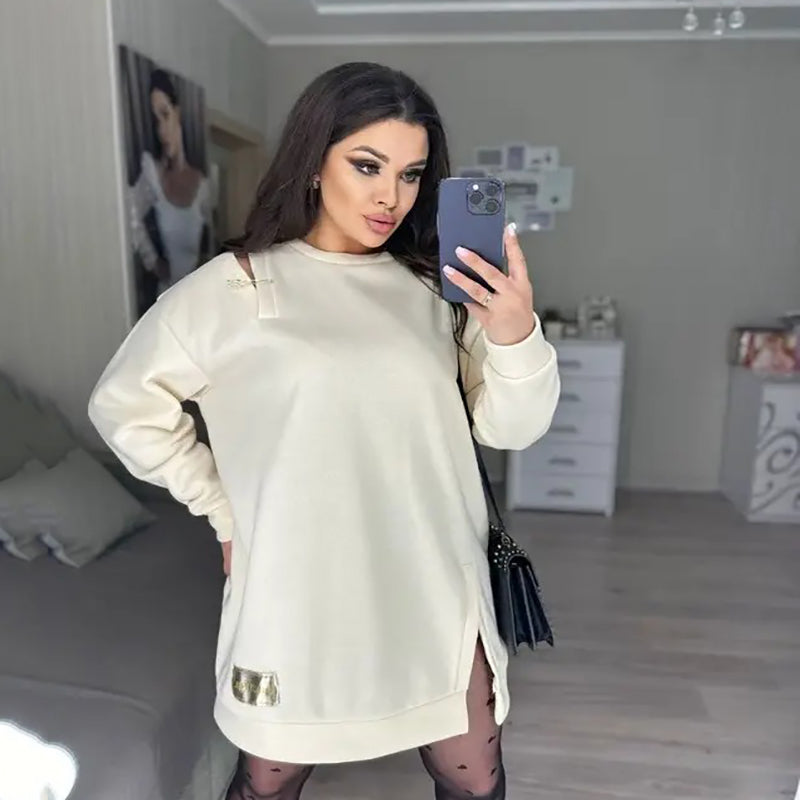 🍁🍁Schickes Cutout-Sweatshirtkleid für Damen😘