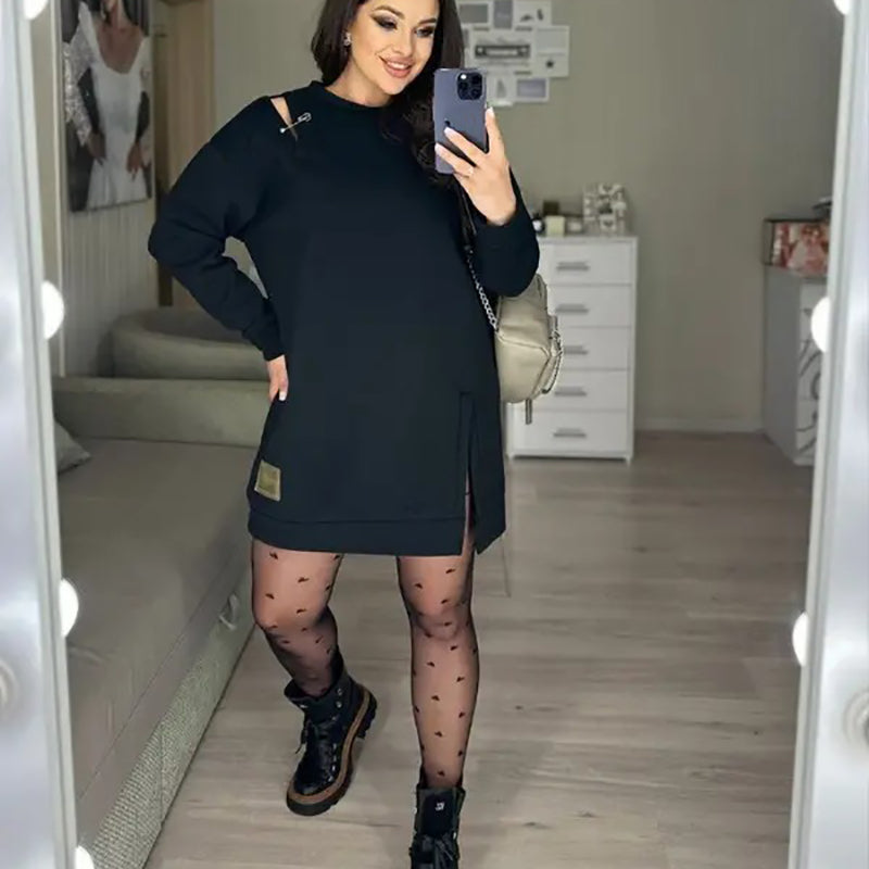 🍁🍁Schickes Cutout-Sweatshirtkleid für Damen😘