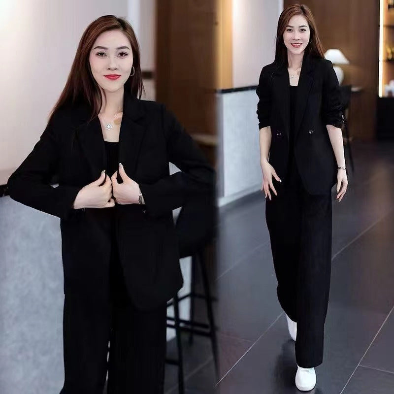 Trendige zweiteilige Outfits für Frauen mit Blazer und Hose in Uni-Farben