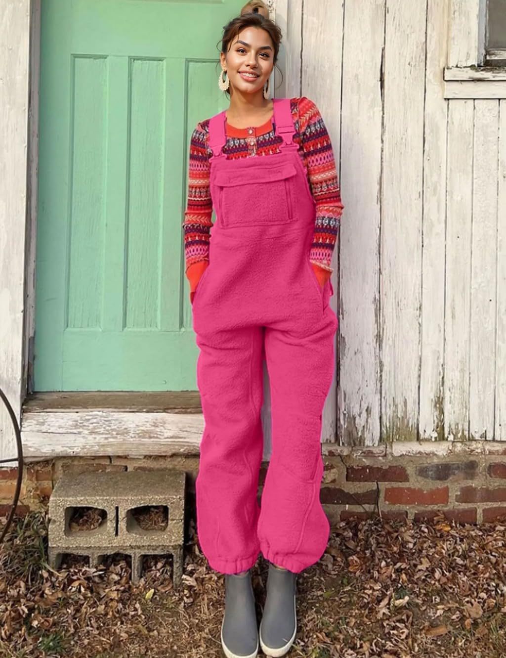 2024 Neue warme Overalls für Damen, lockere, lässige Overalls