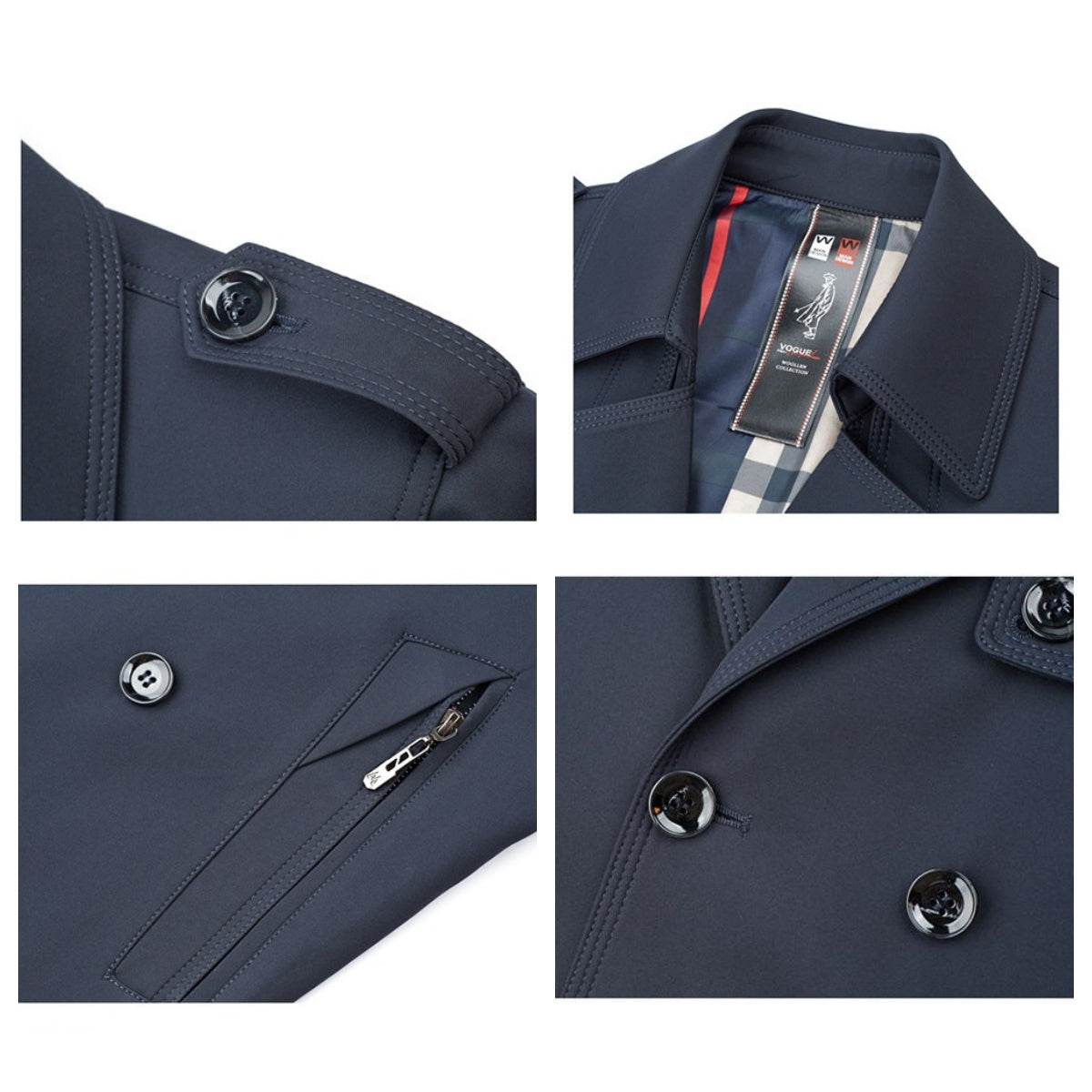 💼🌟2025 Neue britische Stil Herren Double Breasted Trenchcoat Jacke💖🎁