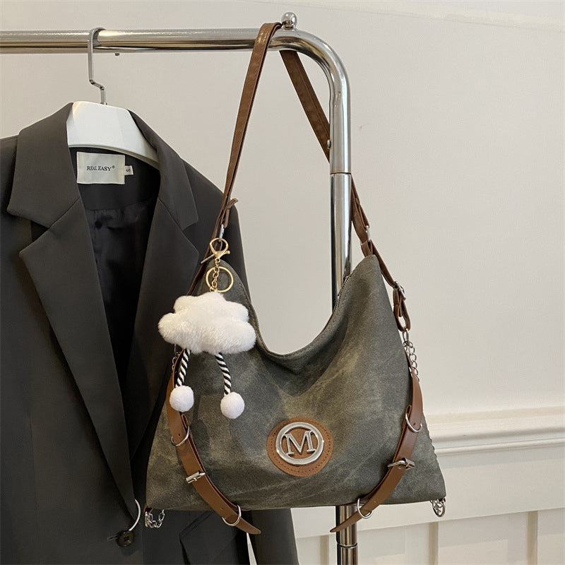 Weiche Vintage-Schultertasche für Damen