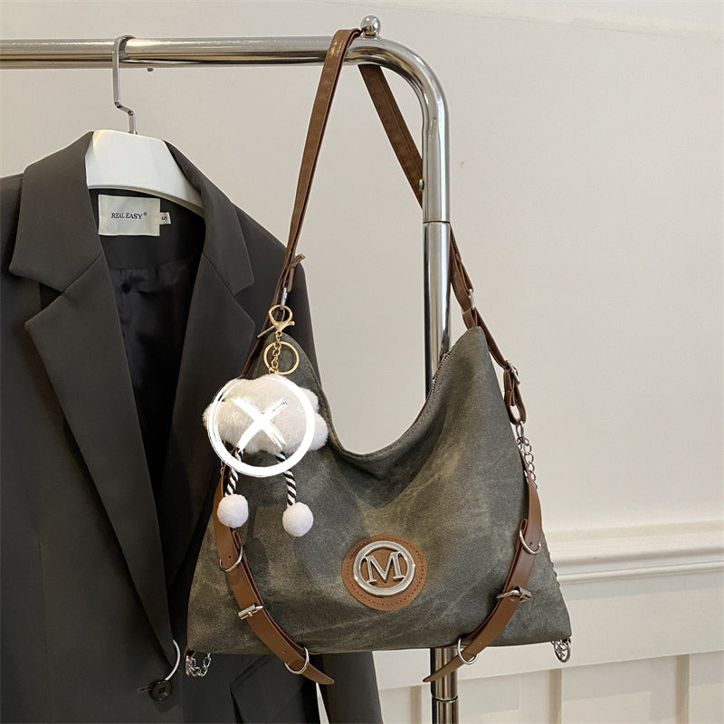 Weiche Vintage-Schultertasche für Damen