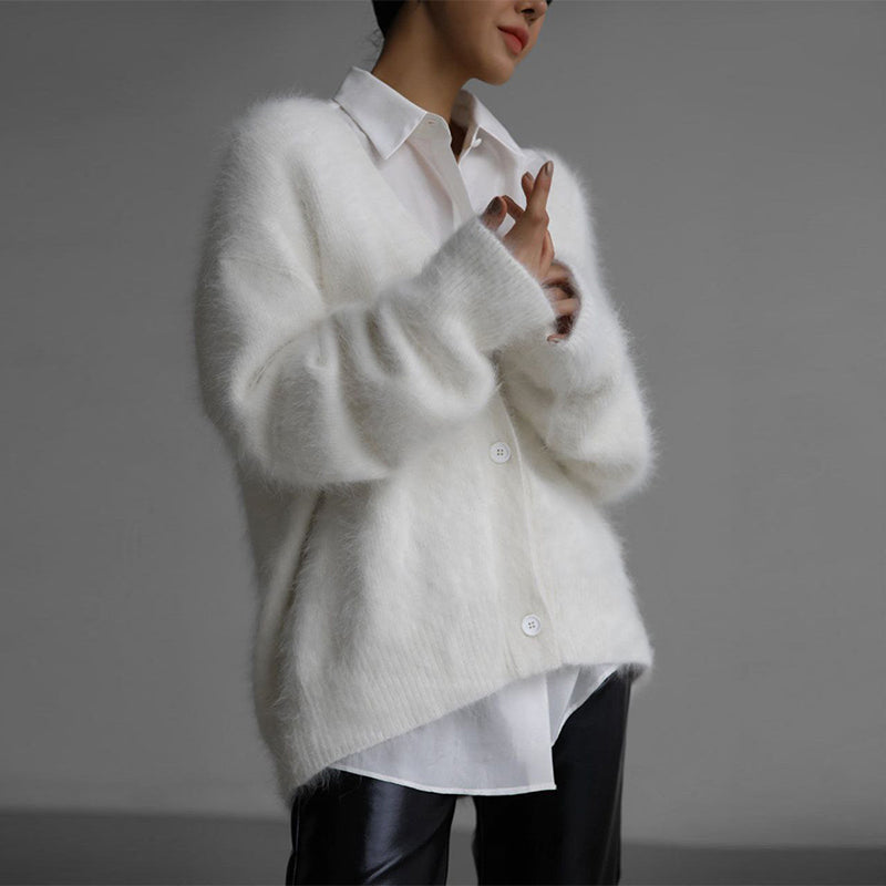 Kuscheliger, flauschiger Cardigan aus Strick für Damen