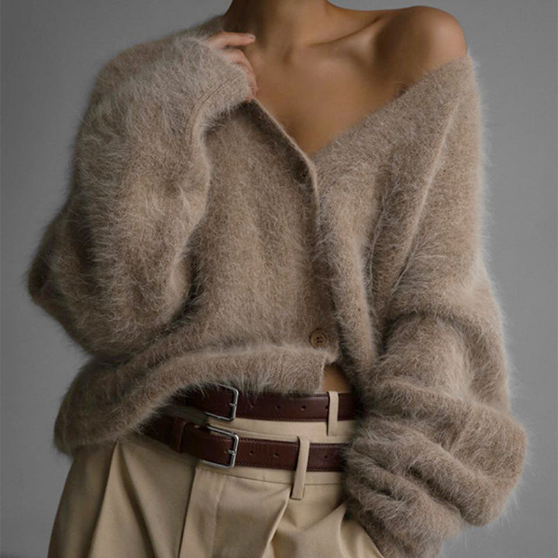 Kuscheliger, flauschiger Cardigan aus Strick für Damen