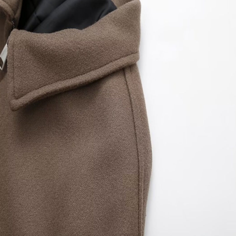 Kurzjacke mit Reißverschluss und Reverskragen in Uni-Farbe für Damen