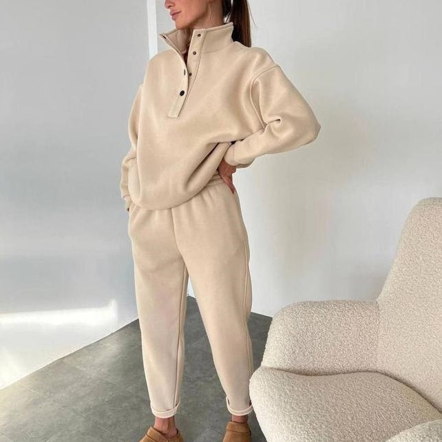 ❄️Winter-Spezialitäten❄️2-teiliges Set für Frauen mit Knopf-Sweatshirt & Jogginghose