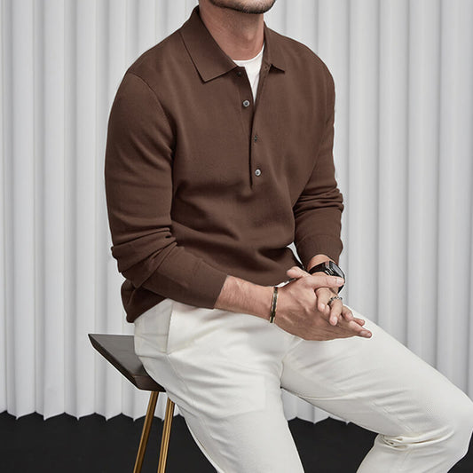 🎁Weihnachtsaktion🎅Elegantes, einfaches und stilvolles Strickhemd mit Revers