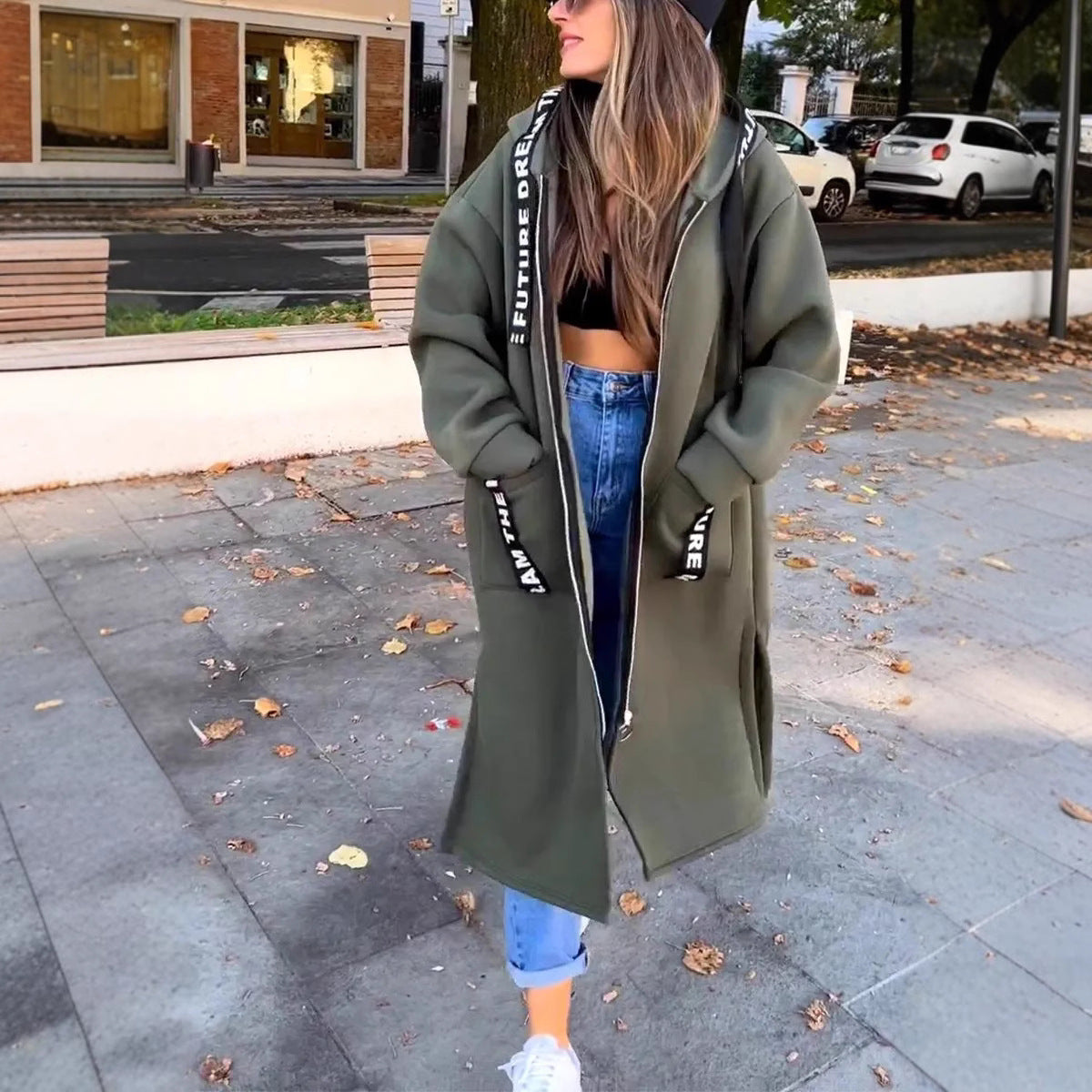 🖤50 % Rabatt❄️Langes Sweatshirt mit Kapuze für Frauen