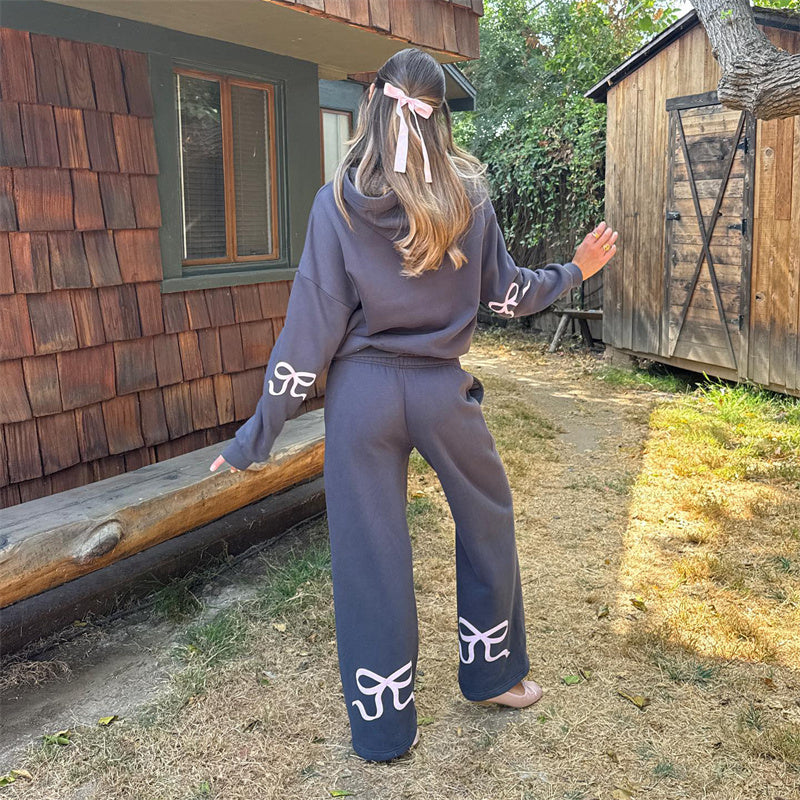 Hoodie-Set mit Schleife für Damen