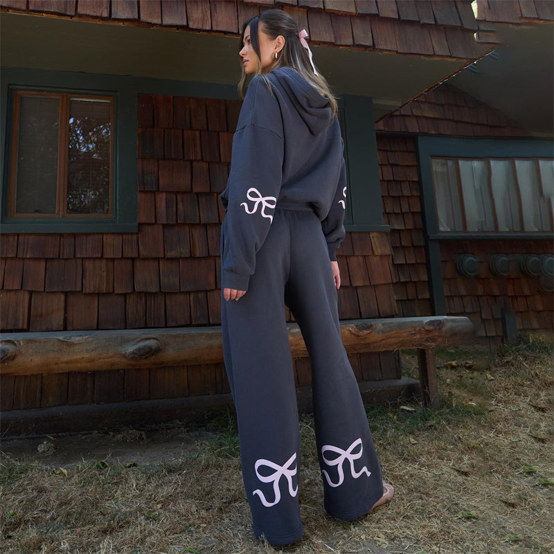 Hoodie-Set mit Schleife für Damen