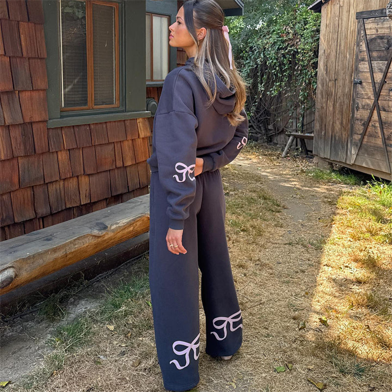 Hoodie-Set mit Schleife für Damen