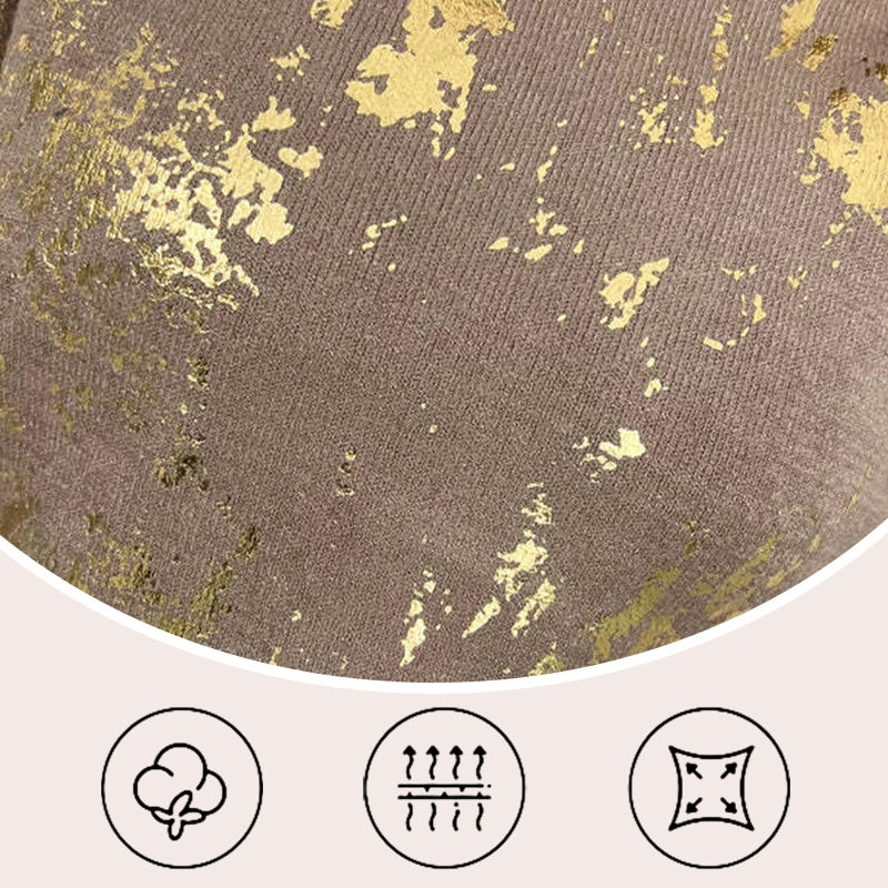 Pullover mit goldenem Metallic-Druck und Rundhalsausschnitt