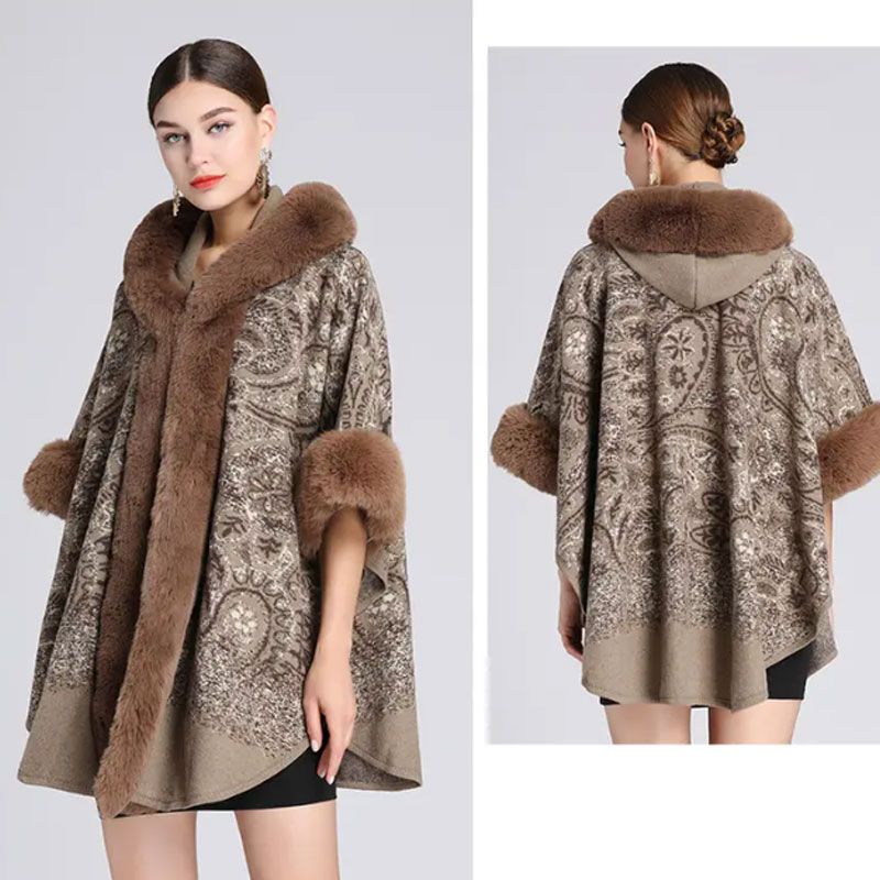 Women's Fall and Winter Oversized Hooded Shawl Jacket