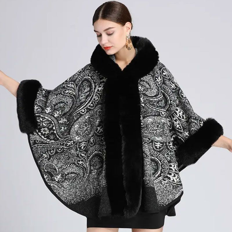 Women's Fall and Winter Oversized Hooded Shawl Jacket