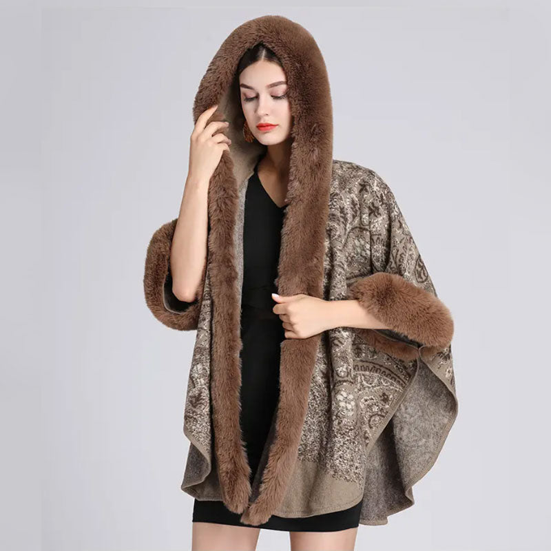 Women's Fall and Winter Oversized Hooded Shawl Jacket