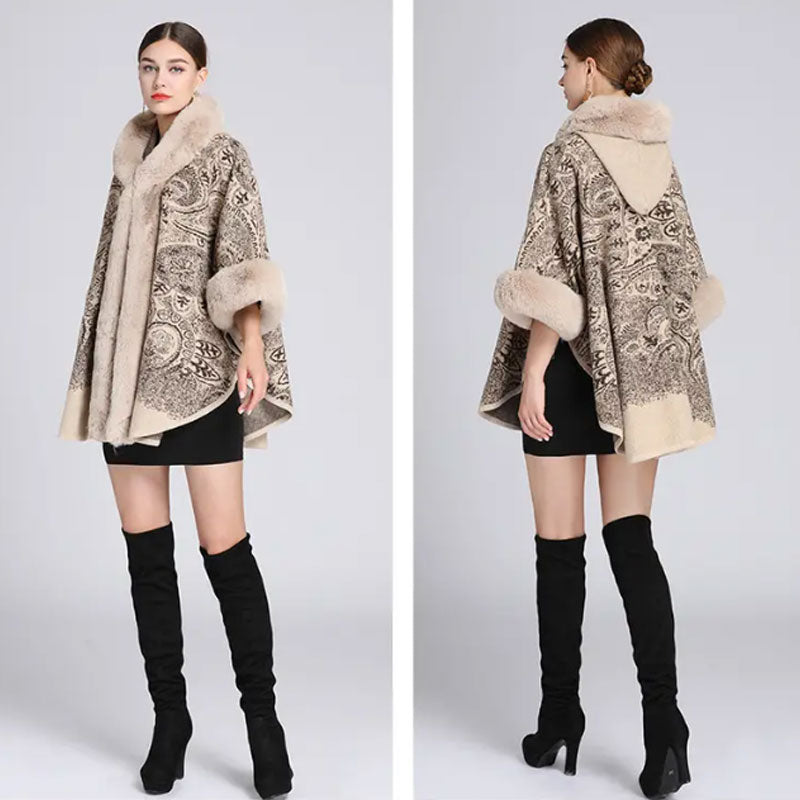 Women's Fall and Winter Oversized Hooded Shawl Jacket
