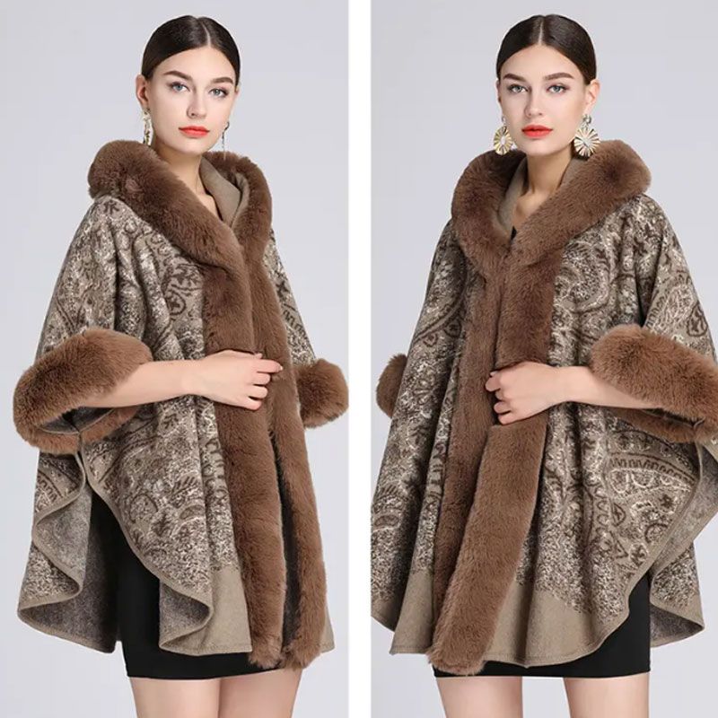 Women's Fall and Winter Oversized Hooded Shawl Jacket