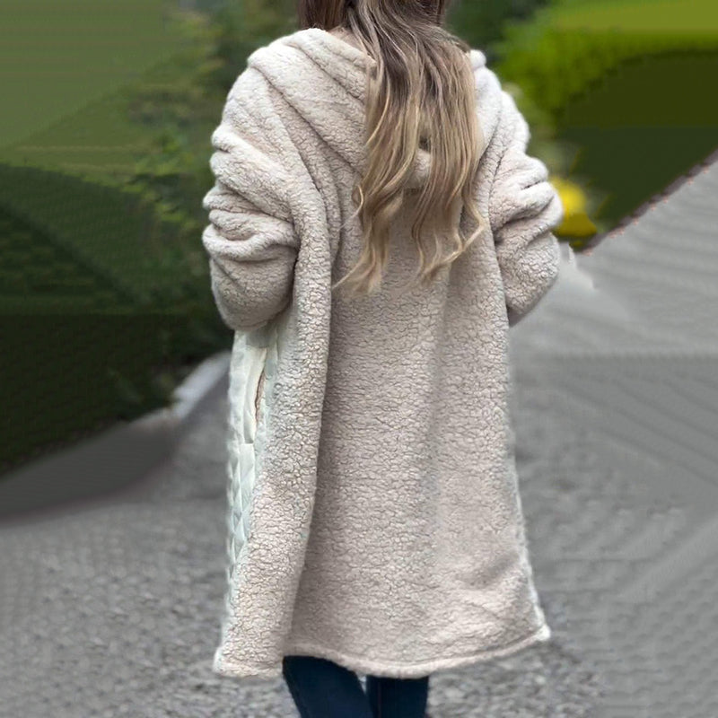 🔥✨Weihnachts-Sonderangebote 🎅🎁Gemütlicher gesteppter Sherpa-Mantel mit Kapuze für Damen