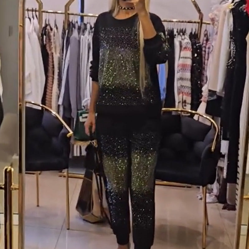 Damenmode Glänzend Übergröße 2-Teiliges Set🎅Weihnachtsaktion