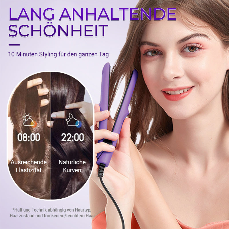 đ„2-in-1 Mini-Lockenstab & GlĂ€tteisen HaarglĂ€tter