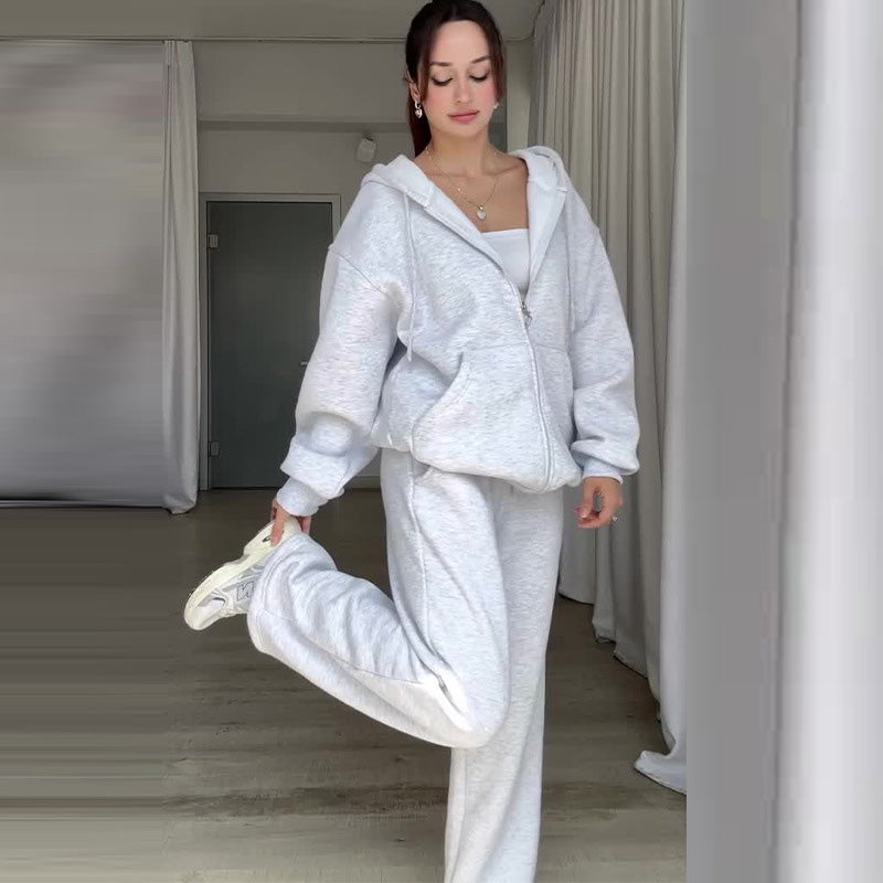 Modisches zweiteiliges Set aus Kapuzenpulli und Jogginghose für Damen