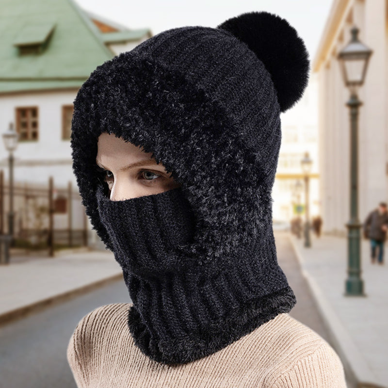 🔥Der Black-Friday-Sale endet bald🔥Women's Winter One-Piece Knitted Beanie Scarf Mask