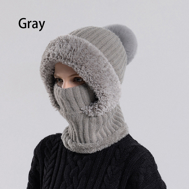 🔥Der Black-Friday-Sale endet bald🔥Women's Winter One-Piece Knitted Beanie Scarf Mask